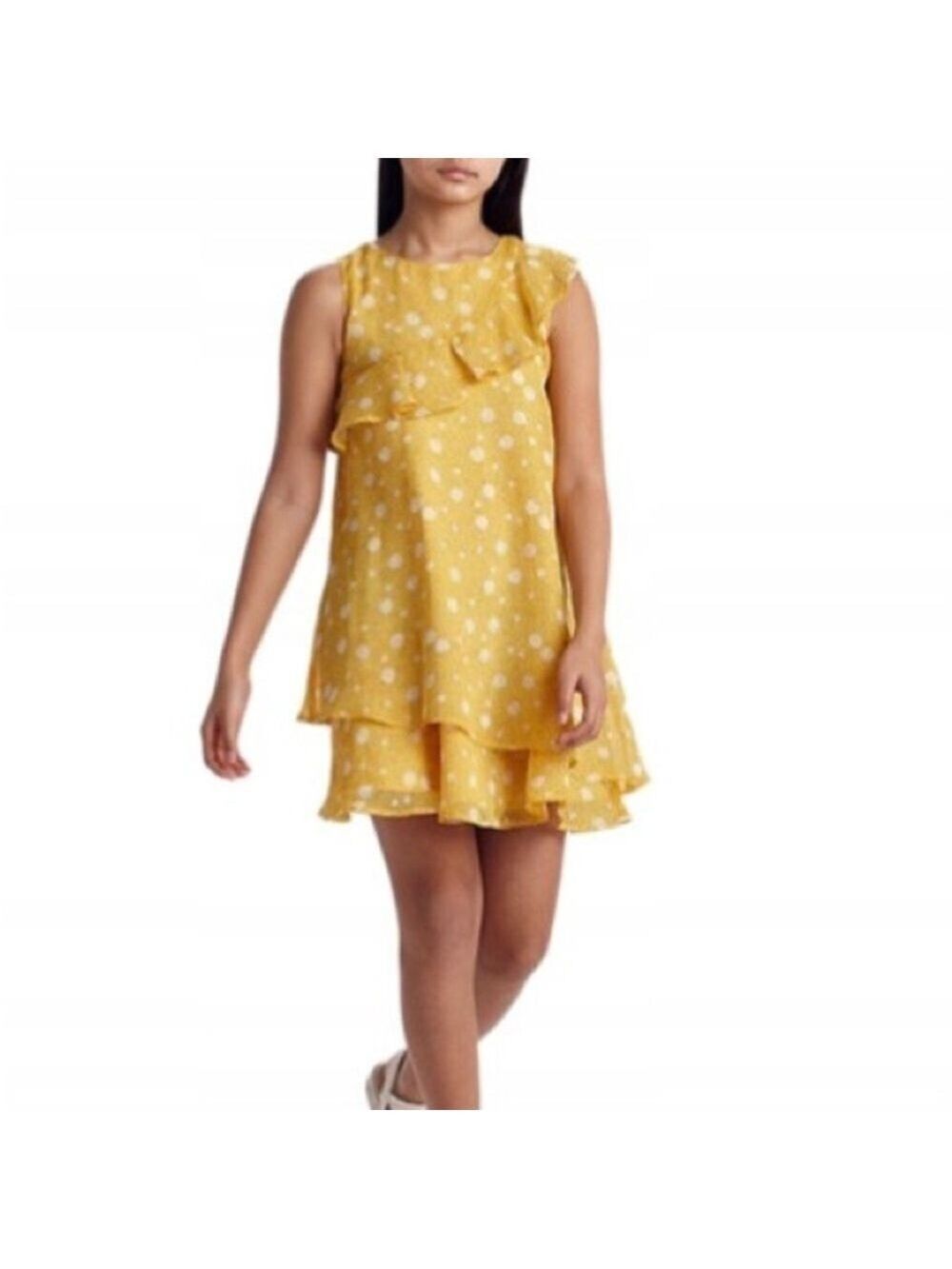 Size 12 Girls Mayoral Sunny Yellow Polka Dot Dress